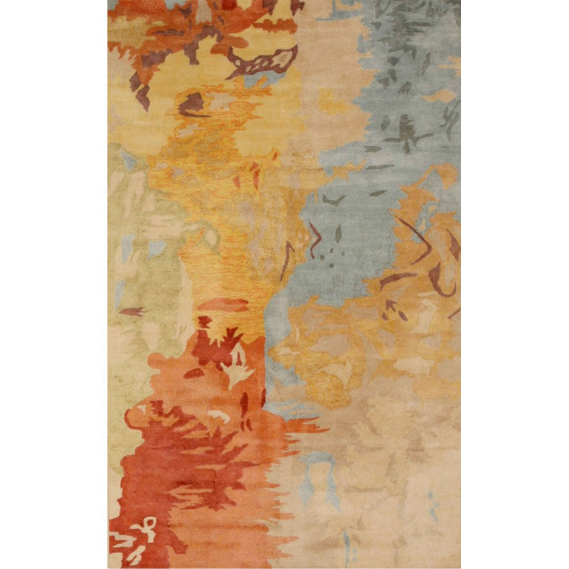 Callie Radiant Multicolor Hand Tufted Multicolored Contemporary Abstract Viscose Area Rug, Rectangle 7'9" x 9'9"