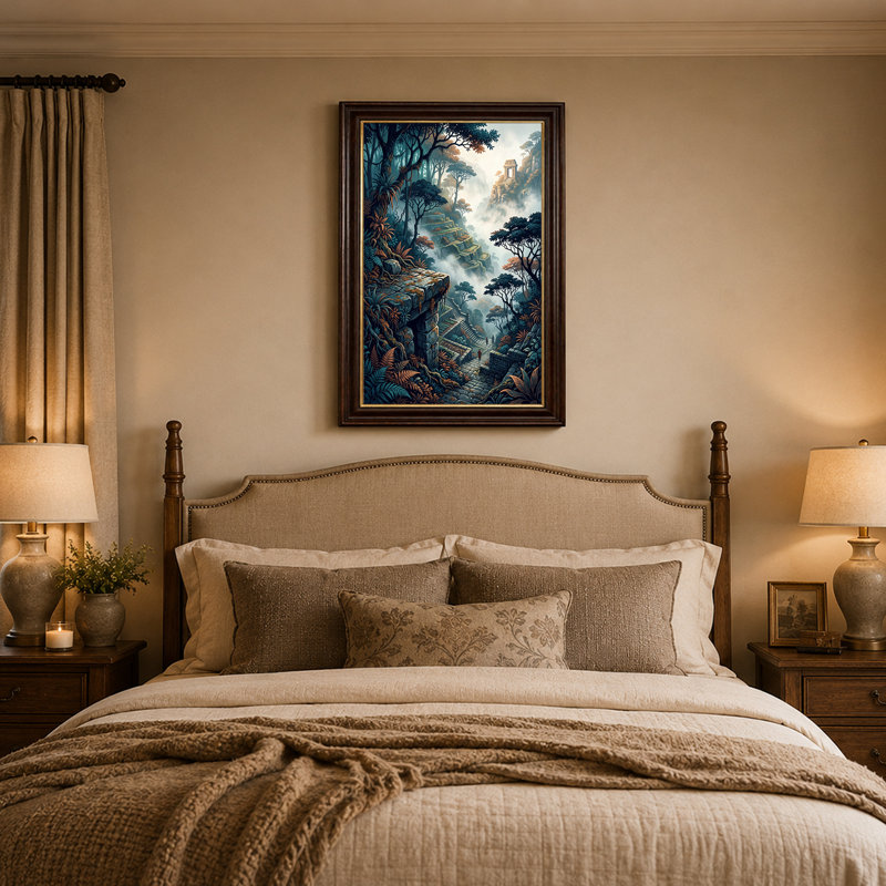Art mural sur toile Misty Jungle, 18"H x 12"W