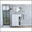 Meuble-lavabo 24 po Meka, deux tablettes extérieures, armoire à deux portes - blanc