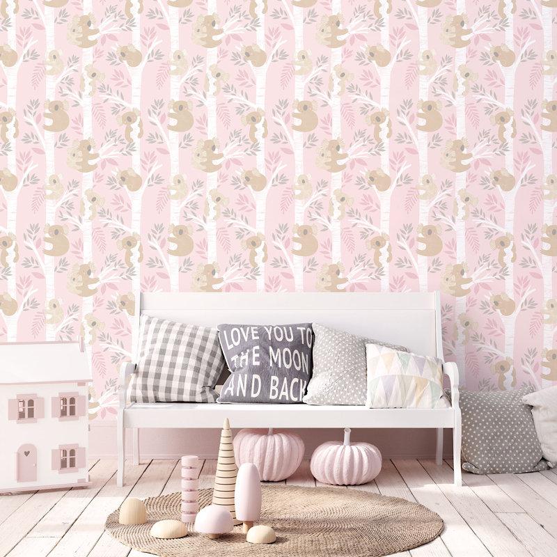 Erithon 10m x 53cm Glitter Wallpaper Roll, Pink/Beige/Glitter