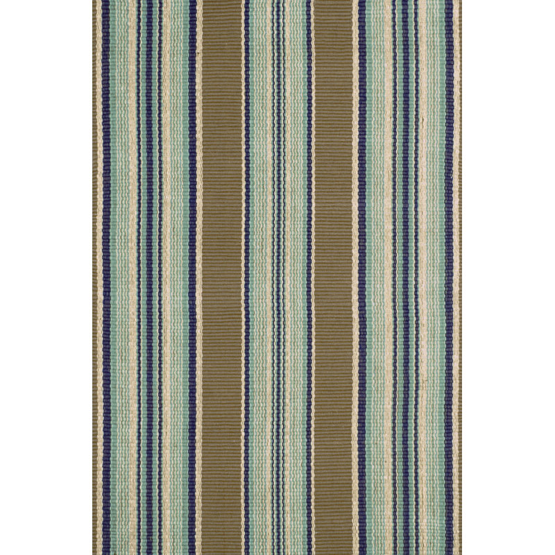 Blue Heron Stripe Handwoven Indoor/Outdoor Rug, Rectangle 5' x 8'