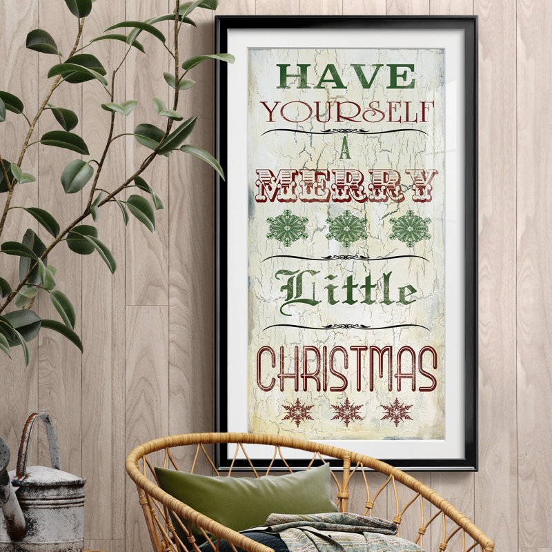 «Merry Little Christmas», reproduction d'art encadrée, Cadre noir, H 22,5 po x l 42,5 po x P 1,5 po