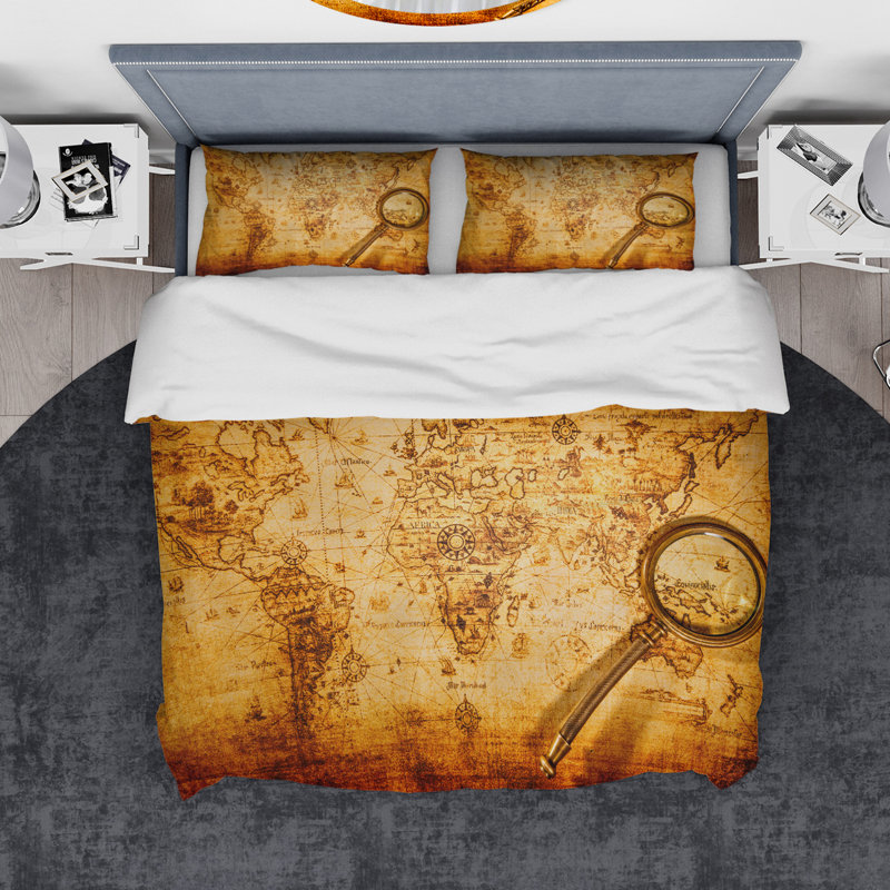 Eclectic Geometric Shapes Duvet Cover, King Duvet Cover + 2 Shams
