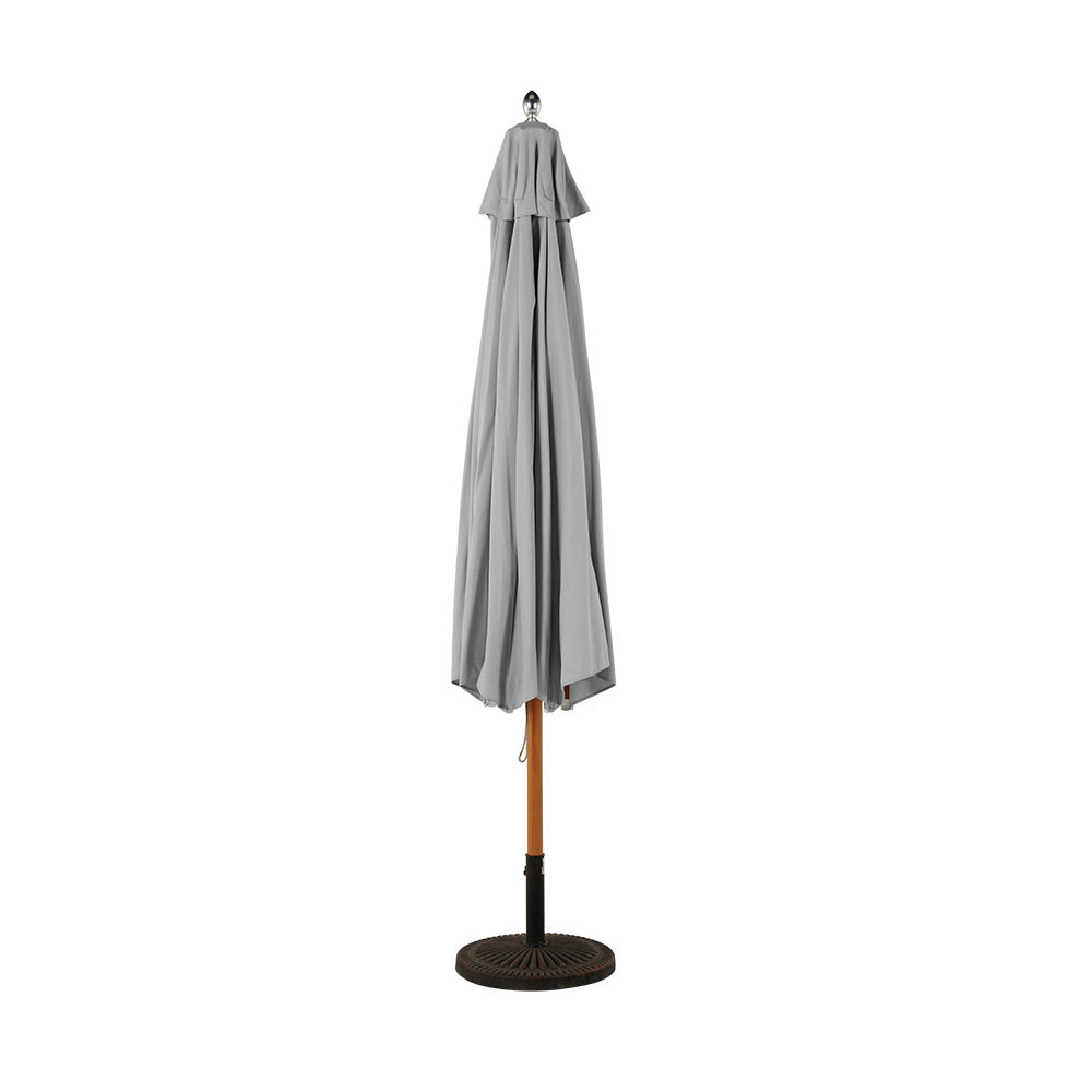 10.8Ft Sunbrella® All-Aluminum Pulley-Operated Round Umbrella, Gray