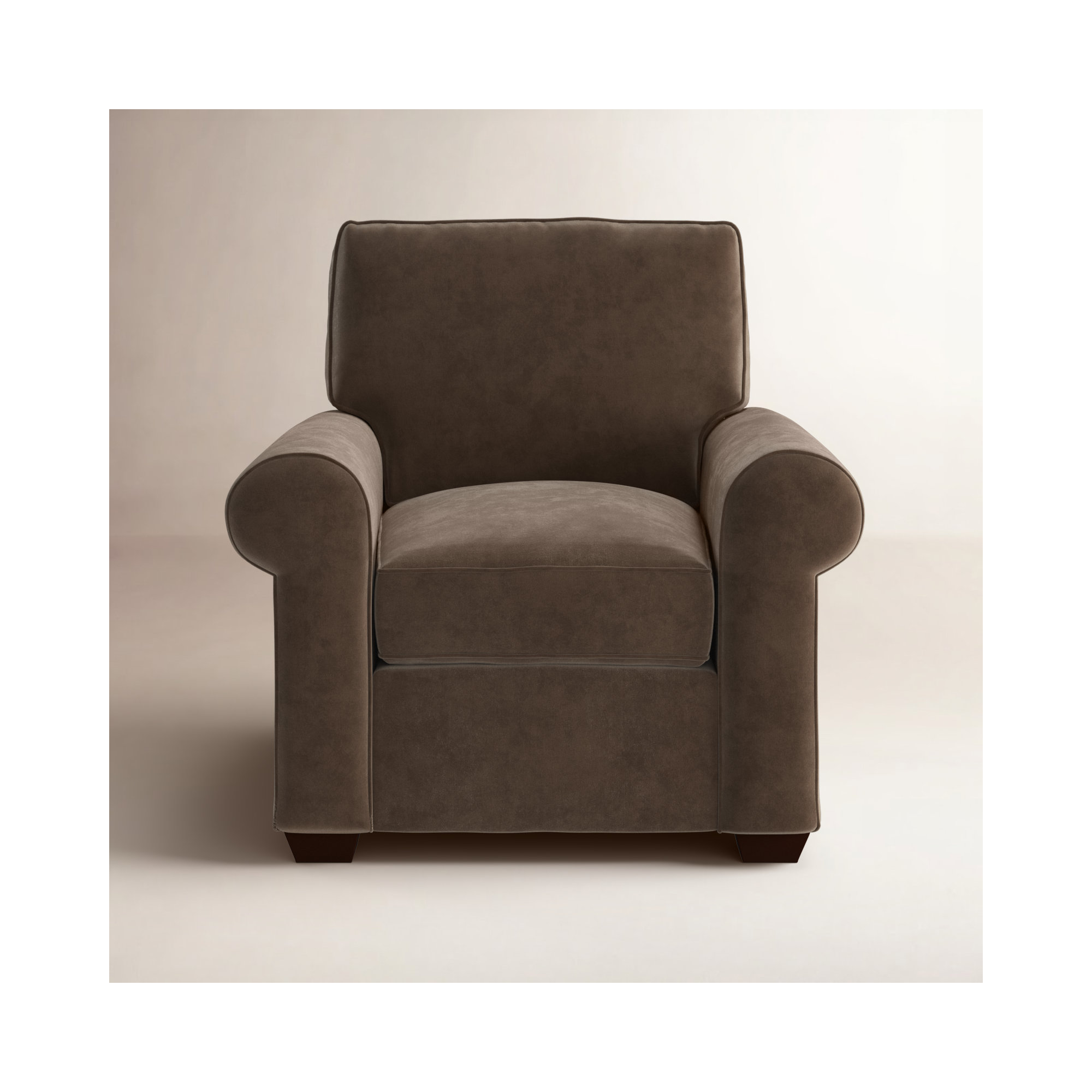 Porter Upholstered Armchair, Bella Cocoa Performance Velvet