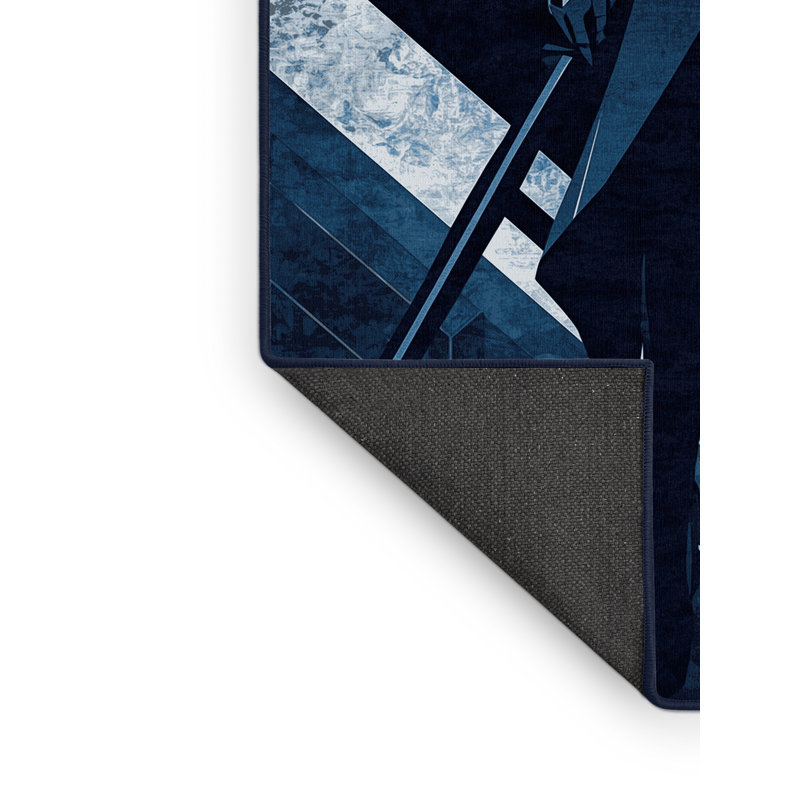 Tapis bleu moelleux moelleux et moelleux à motif géométrique Fairwinds Elf Warrior, 2 x 4