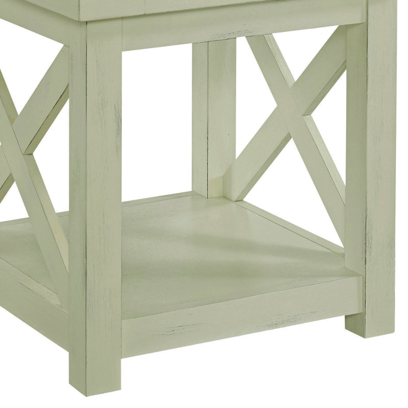 Seaside White Mahogany 22" Square End Table