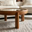Round Coffee & Cocktail Tables, Mirrored Wood MDF, Retro Modern Living Room
