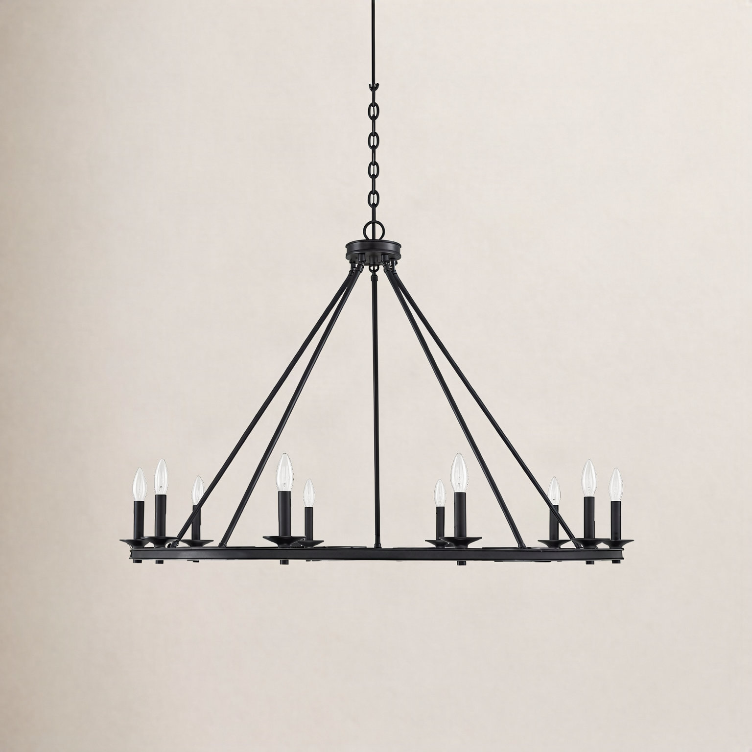 Poynor 10-Light Chandelier, Matte Black