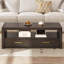 Table basse Mid-Century avec rangement, noyer