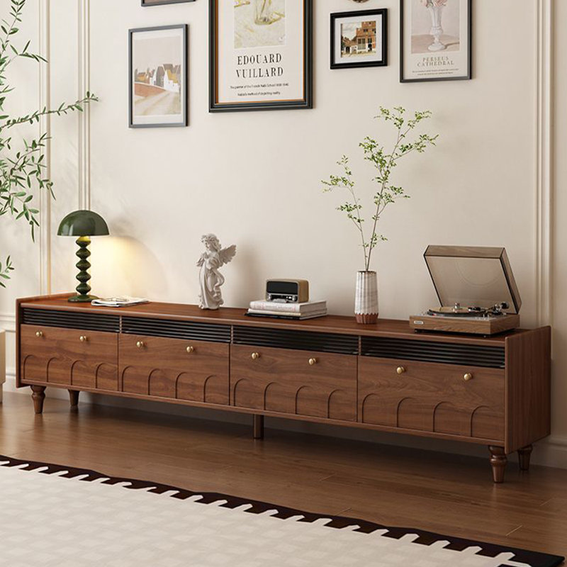 Meuble télé avec rangement de style moderne et minimaliste, H 17,32 po x L 70,87 po x l 13,78 po