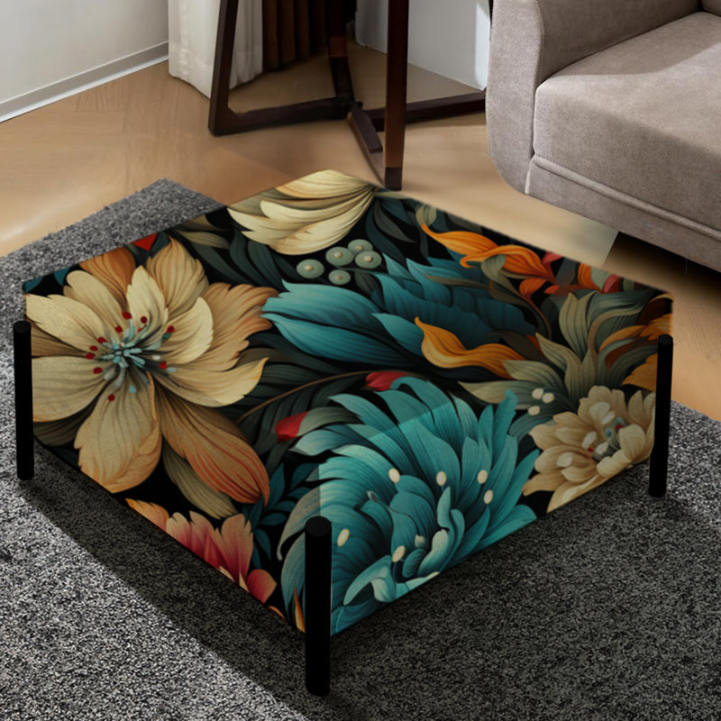 Fleurs et fleurs Boho Dreams - Grand repose-pieds carré tropical