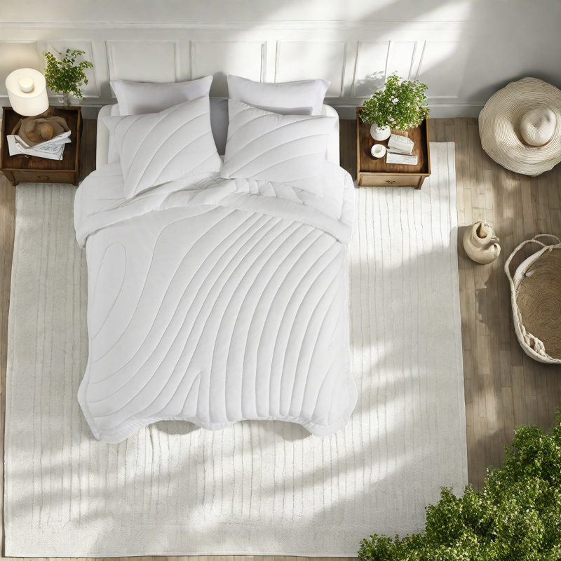 Hypoallergenic Polyester Bedding Sets, King/cal King, Modern Quilted Comfort