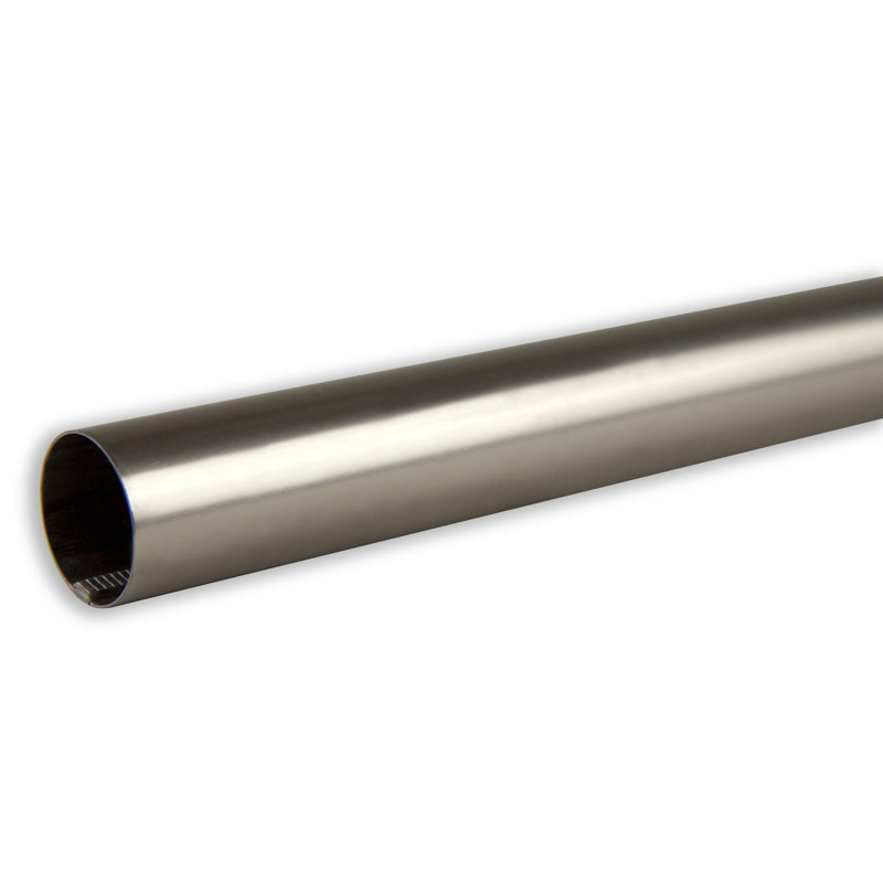 Lalonde Steel 96'' 1.5'' Single Curtain Rod, Satin NIckel