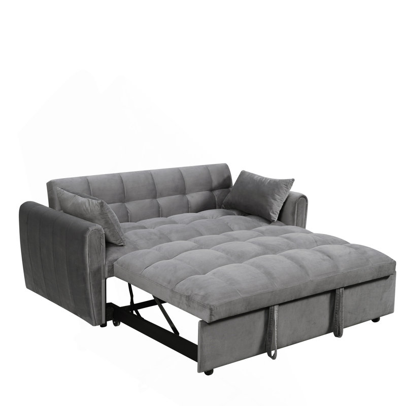 Canapé-lit 65 po 3-en-1 pliable de grande taille, Gris foncé