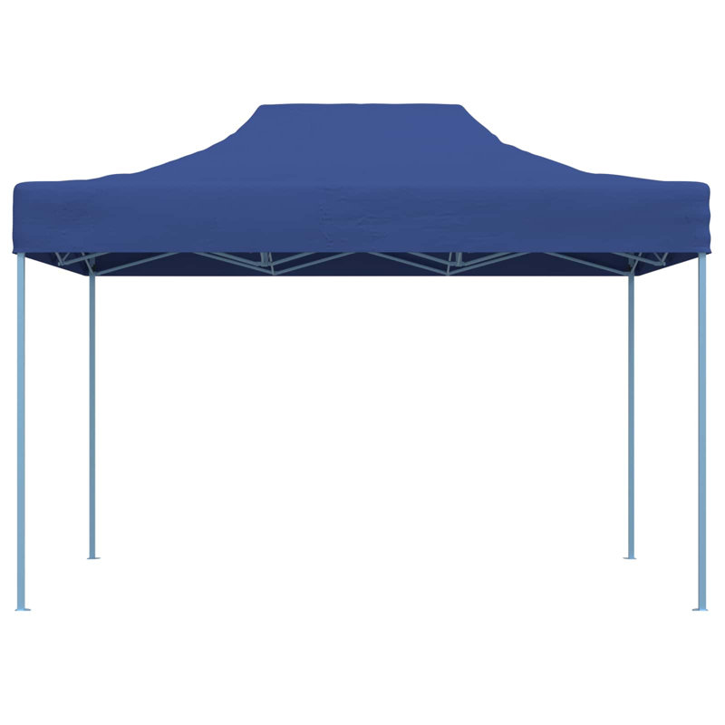 Vidaxl Foldable Party Tent Pop-Up With 4 Sidewalls Patio Gazebo Canopy Shelter, 315cm H x 410cm W x 280cm D, Blue, Blue