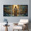 Ensemble de 3 toiles murales représentant Jésus-Christ debout sur l'eau avec des citations inspirantes, pour salon, chambre ou église.