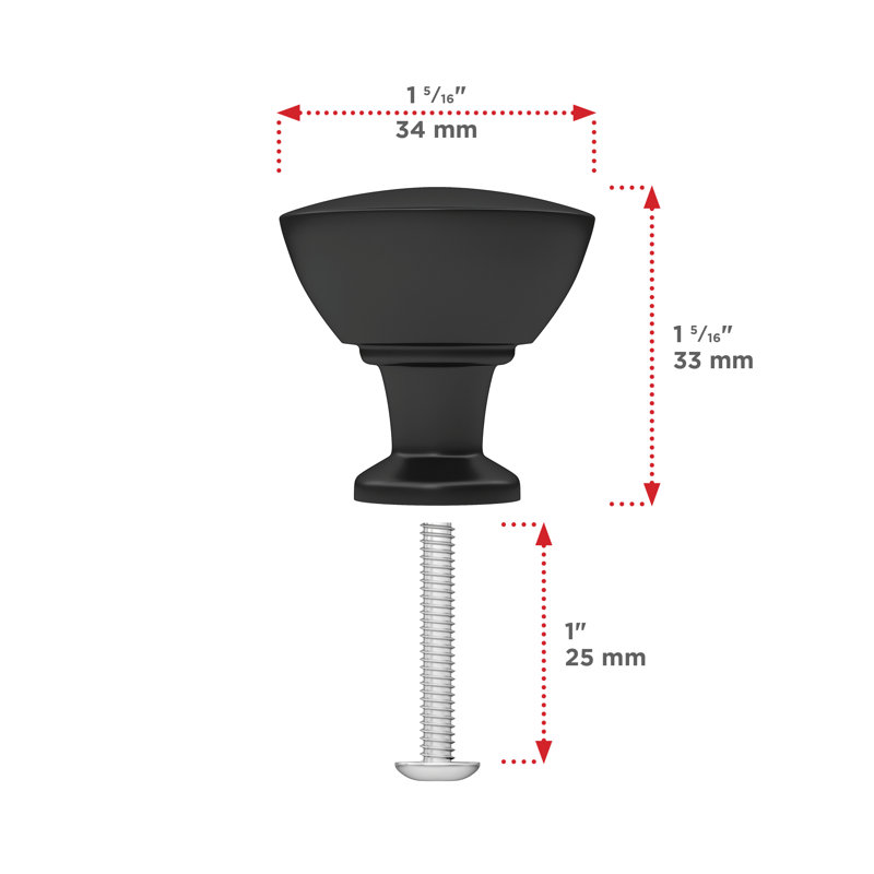 Expression 1 5/16" Diameter Round Knob, Matte Black