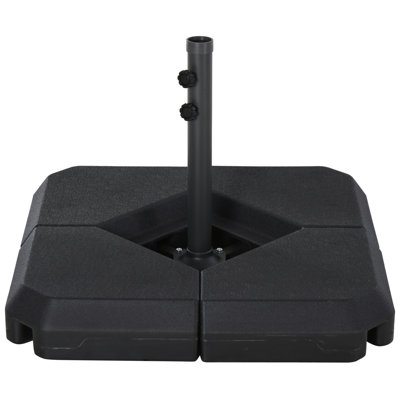 4-Piece Outdoor Patio Offset Umbrella Base Stand - 158/132 lbs Filled, Black