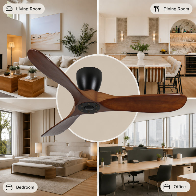 42-Inch Flush Mount Ceiling Fan Without Light