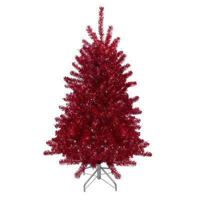Arbre de Noël artificiel 4,5 'Tinsel Red