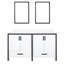 Meuble-lavabo blanc 60 po X 22 - comptoir en quartz, miroirs, fermeture en douceur, deux armoires et tiroirs pour l'organisation incluse, rangement intérieur-2064328388