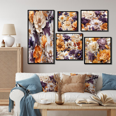 Janes - Ensemble de 5 décorations murales florales