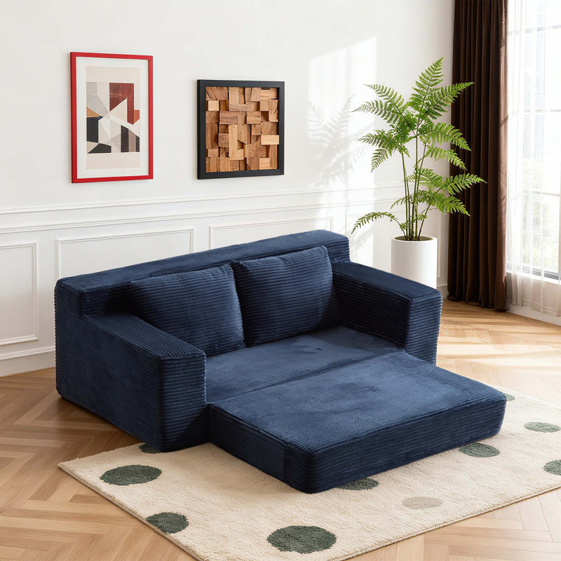 Canapé-lit 71,7 po Modern, Bleu très foncé