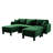 Modern Style Sofa For Indoor, Boucle Fabric U Shape Sectional 3 - Seater Sofa Couch With Distinctive Shell - Shaped Armrests, 2 Movable Ottomans And Cylindrical Legs For Versatile Living Spaces