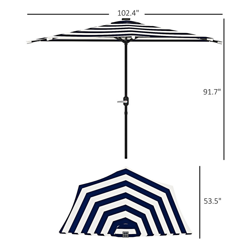 Demi-parasol de patio extérieur