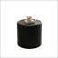 Table basse ronde avec plateau en verre trempé, corps en cuir PU et rangement caché pour le salon, table d'appoint moderne-133526135-133526136