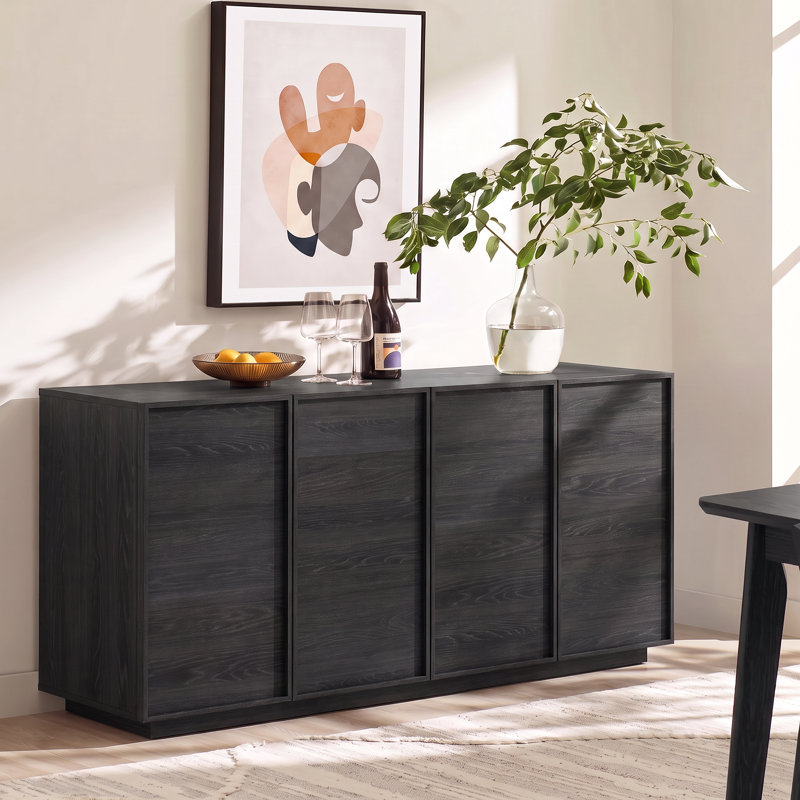63"W 4-Door Sideboard Buffet Cabinet with Adjustable Shelves, Storage Cabinet for Dining Room, Living Room, and Entryway