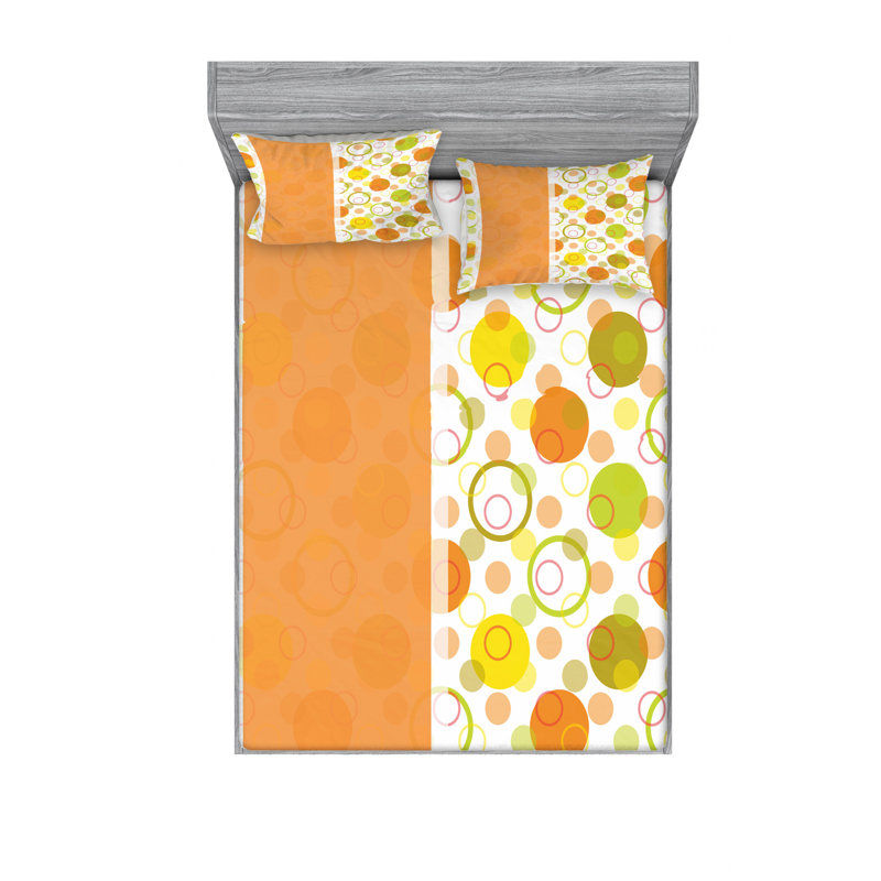 Microfiber Geometric Sheet Set, Queen Sheet Set with Fitted Sheet