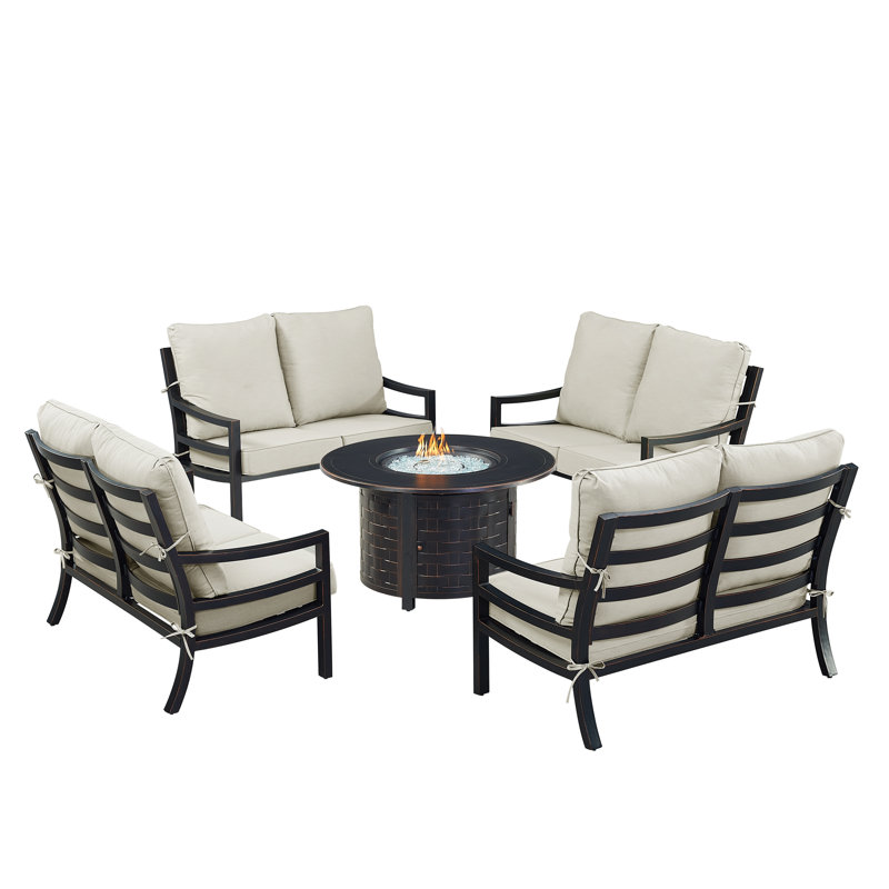 Ferriter Outdoor 7 - Piece Conversation Set, Light Gray