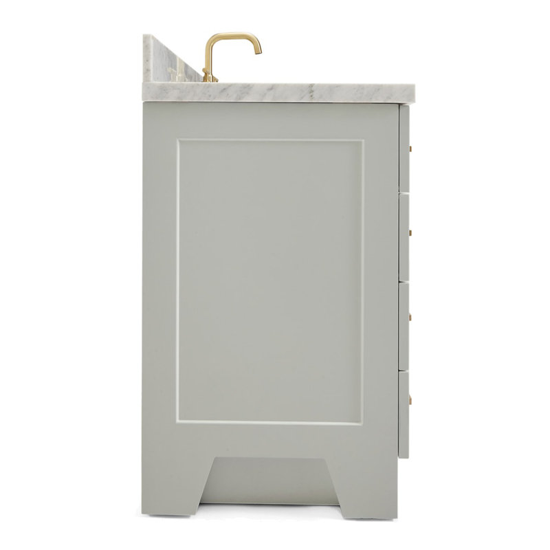 ARIEL TAYLOR 43 IN RIGHT OFFSET RECTANGLE SINK VANITY, Gray, Rectangle, Right