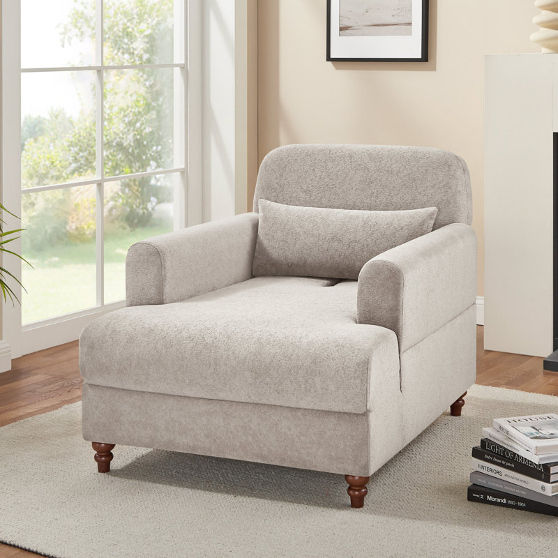 Chaise longue d'intérieur rembourrée 36 po, Chameau