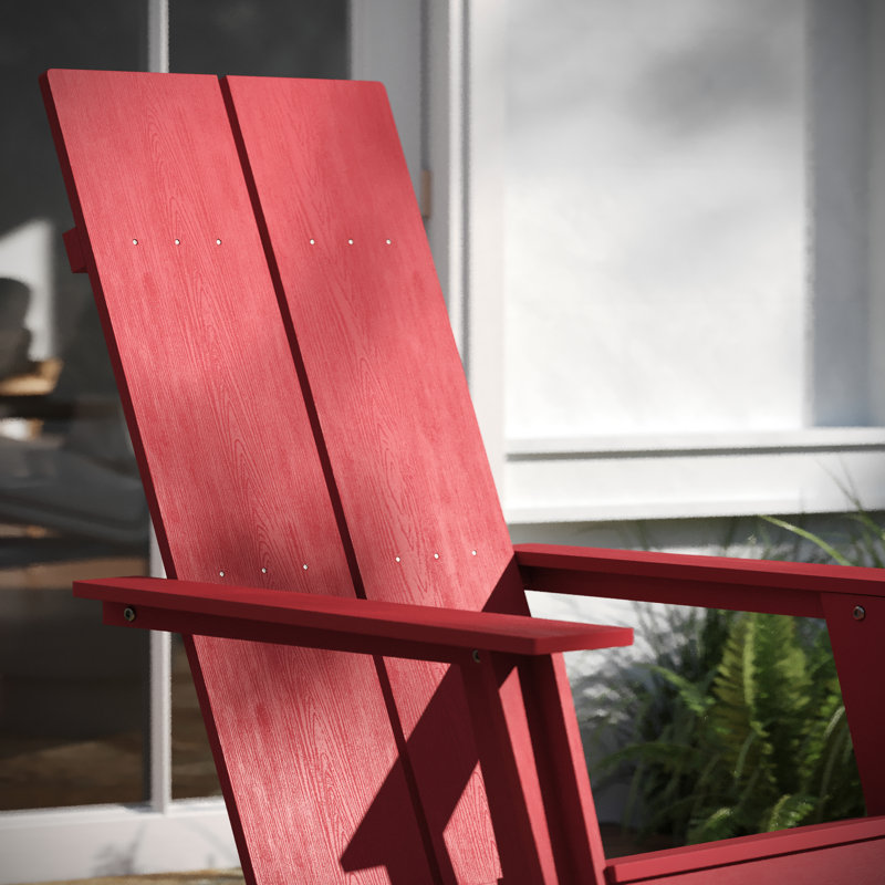 Chaise Adirondack en plastique, Rouge