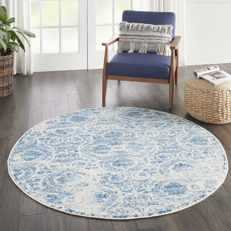 Floral Area Rug, Round 160cm