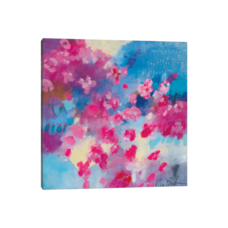 Cherry Blossom Breeze 1 Piece Wrapped Canvas Painting, 45.72cm H x 45.72cm W x 1.905cm D