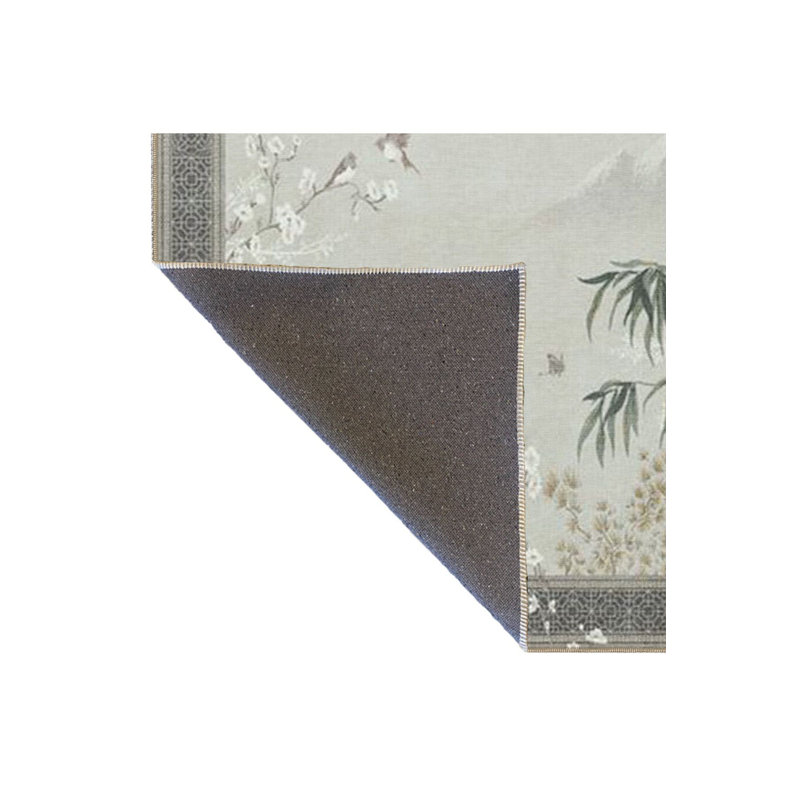 Tapis gris lavable à la machine, Carré 3 pi 3 po