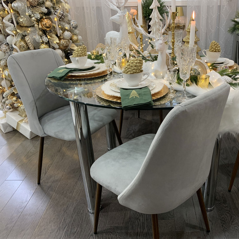 Chaise d'appoint capitonnée Kymera, gris