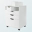 Armoire de rangement mobile à 5 tiroirs Peres au fini blanc, H 26 po x l 18,93 po x P 15,75 po-1296499409
