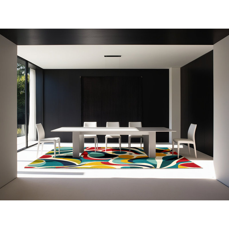 Vibrant Streak Rug, Round 7'
