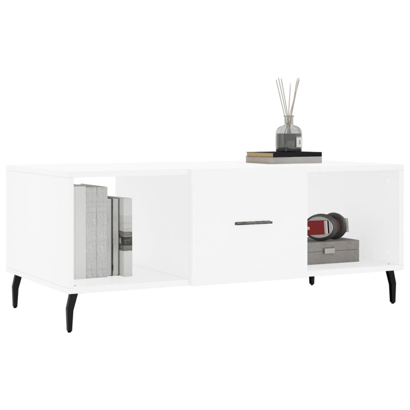 vidaXL Coffee Table White 40.2x19.7x15.7" Engineered Wood