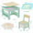 Kids Table And Chairs Set, 4 In 1 Toddler Art Desk With Storage Drawer, Wooden Activity Deskboard, Blackboard, Reversible & Detachable Tabletop, Bookshelf For Drawing, Playing, Learning(Green)-917917073