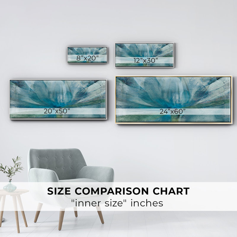 Blue Awakening- Framed Canvas, 20" H x 50" W