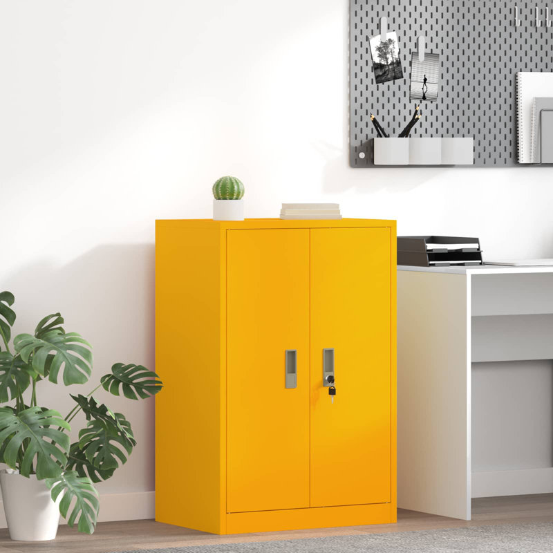 Storage Cabinet, Mustard Yellow