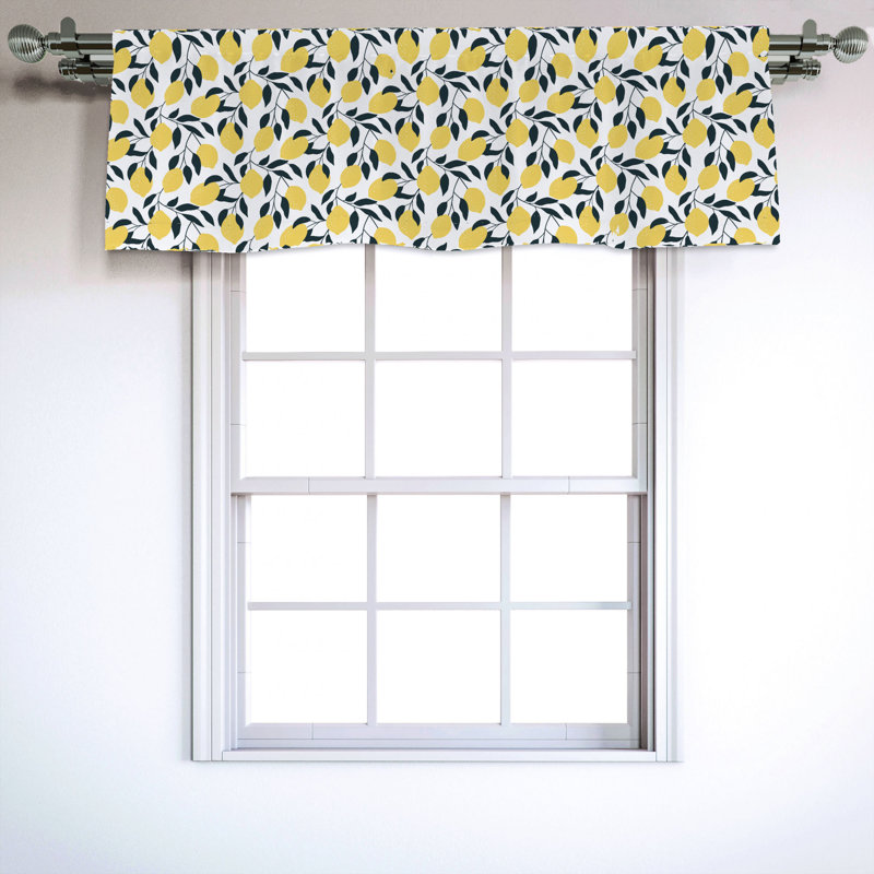 Sateen Floral Ruffled Window Valance