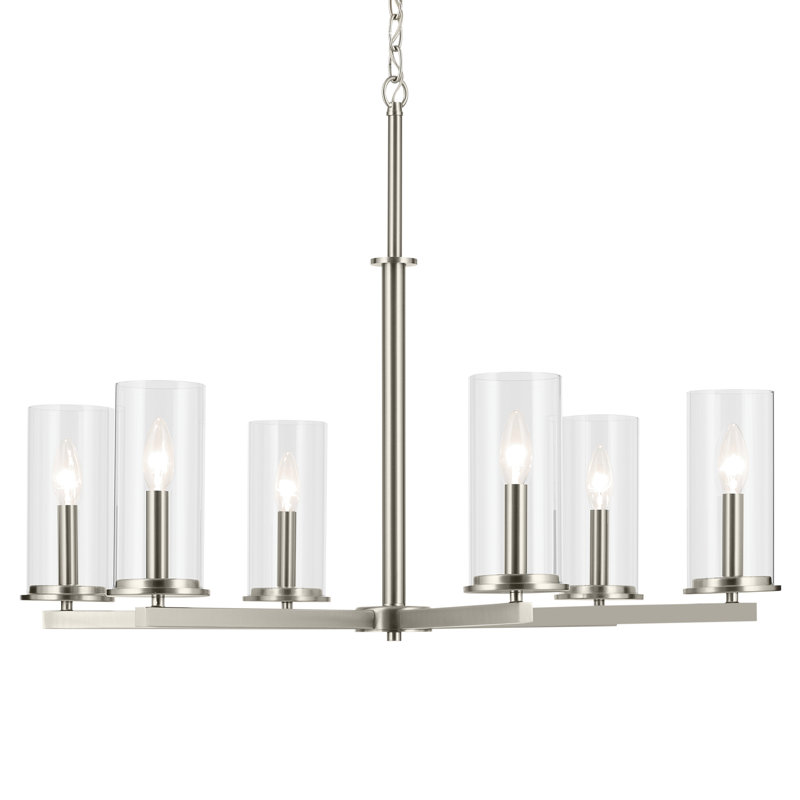 21.75" 6-Light Chandelier, Brushed Nickel