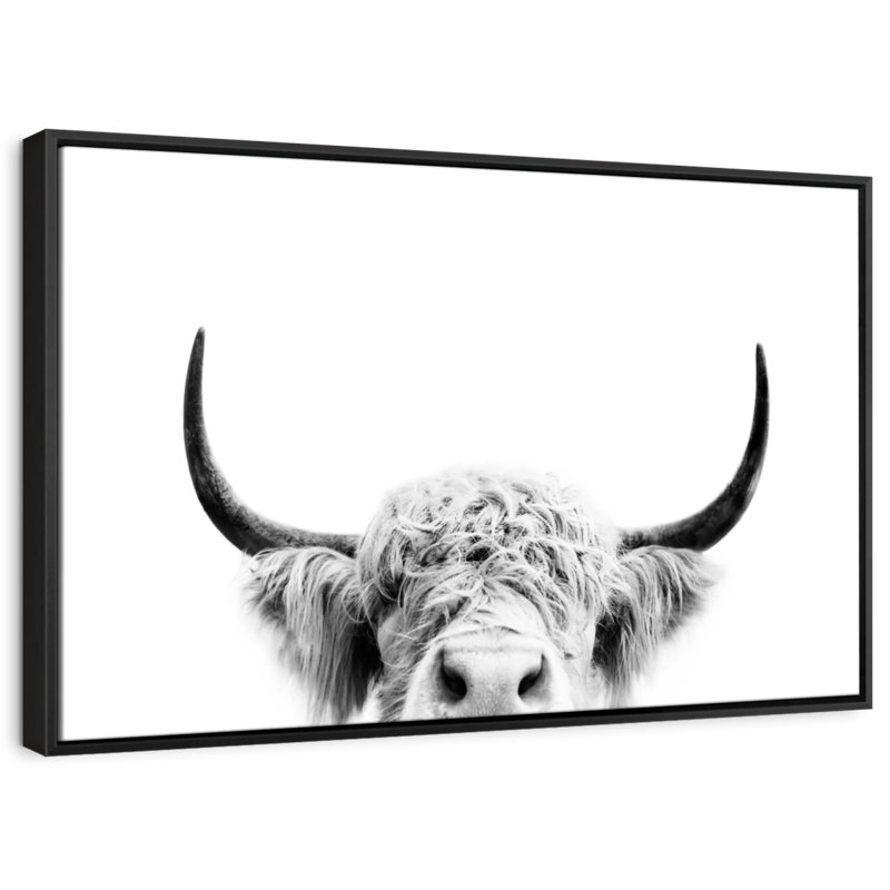 Animal «Peeking Cow BW», H 19 po x l 13 po